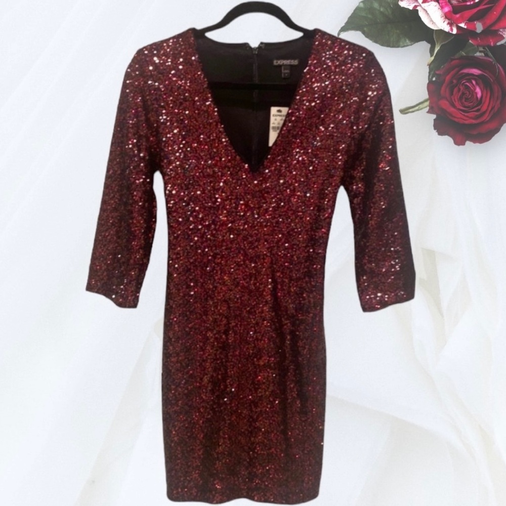 NEW Metallic Red Evening Dress, size 4